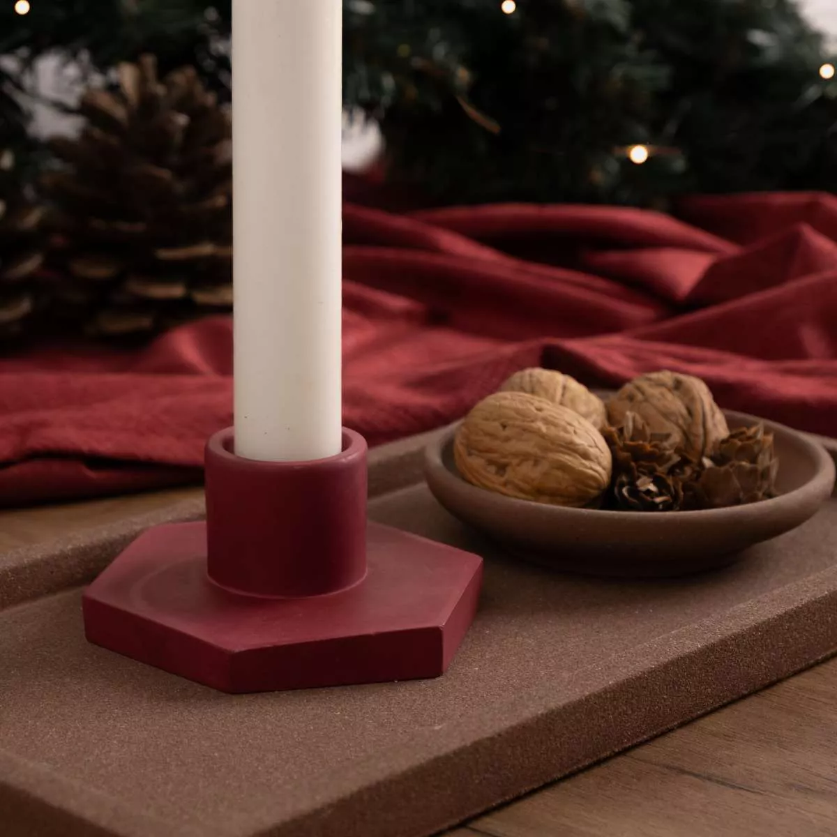 Βουργουνδί Κηροπήγιο Βουργουνδί Κηροπήγιο Χειροποίητη Κατασκευή λήιον